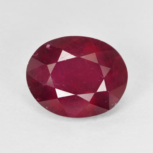 7,36 ct ovaler Rubin aus Madagaskar, Größe: 12,5 x 10,1mm, Reinheit: VS-SI, Garantiert echter Edelstein, 1 Stück Rubin in Tiefrot Farbe, Mohs-Härte von 9 Geeignet für den täglichen Gebrauch im Schmuck, Edelstein für Dienstag, Photo A
