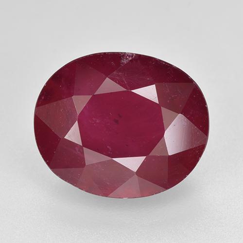 Deep Red Ruby Gem - 6.5ct Oval Facet (ID: 520354)