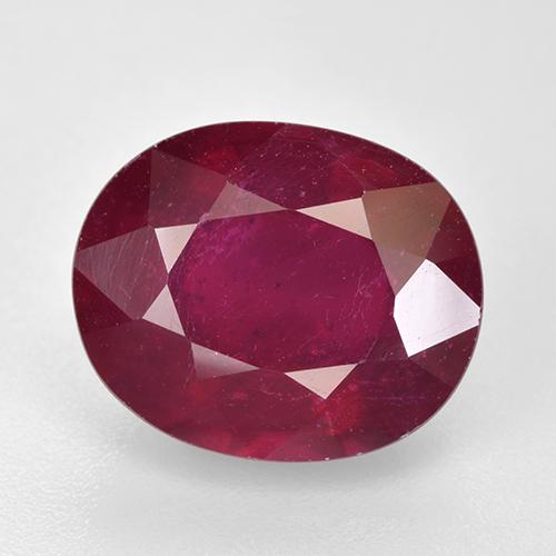 Weinrot Rubin Edelstein - 7.7ct Oval facettiert (ID: 520355)