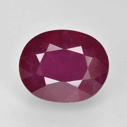 Deep Red Ruby Gem - 7.2ct Oval Facet (ID: 520356)