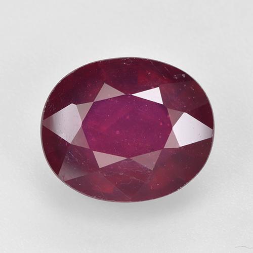 Dark Red Ruby Gem - 6.4ct Oval Facet (ID: 520357)