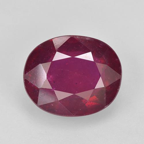 Medium-Dark Red Ruby Gem - 6.2ct Oval Facet (ID: 520359)