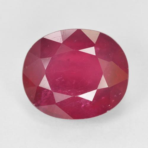 Dark Red Ruby Gem - 7.9ct Oval Facet (ID: 520363)