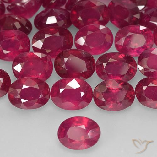 102.50 ctw Red Ruby Stones, Natural Ruby in Oval Facet Shape for Sale