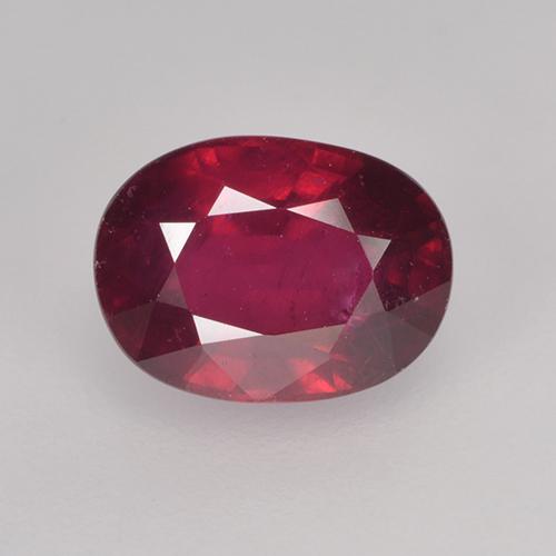 Deep Red Ruby Gem - 2.1ct Oval Facet (ID: 524673)