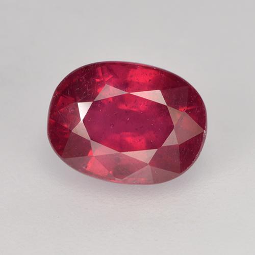 Medium Red Ruby Gem - 2.1ct Oval Facet (ID: 524679)