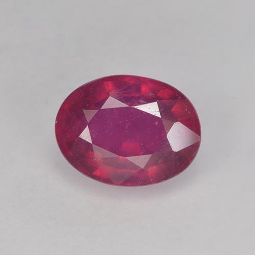 1.84 ct Red Ruby Gemstone, Ruby Gem in Oval Facet Shape for Sale.