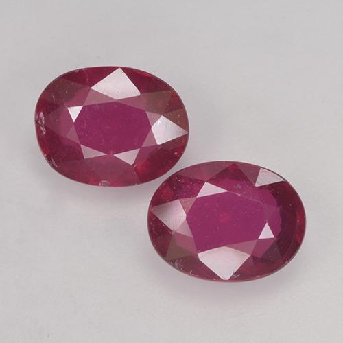 Purple-Red Ruby Gem - 1.8ct Oval Facet (ID: 524889)