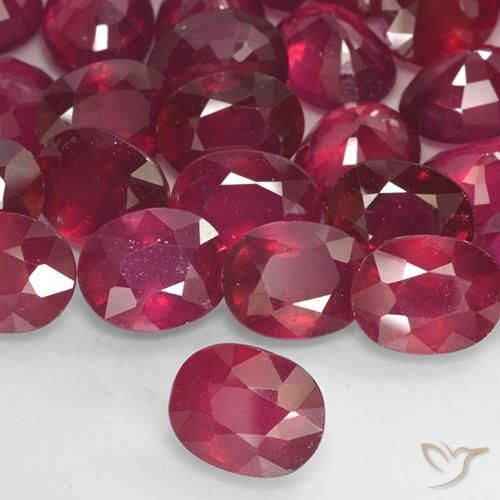 22.91 ctw Red Ruby Stones, Natural Ruby in Oval Facet Shape for Sale