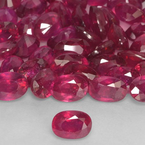 24.53 ctw Red Ruby Gemstones, Ruby Gems in Oval Facet Shape for Sale.