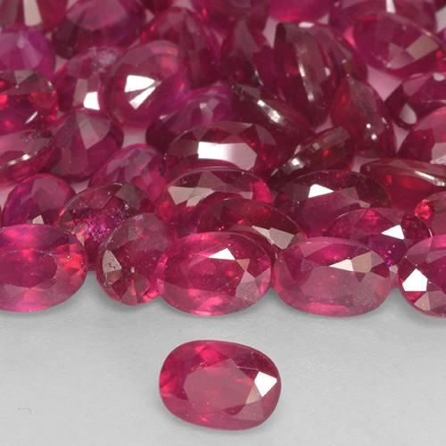 24.53 ctw Red Ruby Stones, Natural Ruby in Oval Facet Shape for Sale