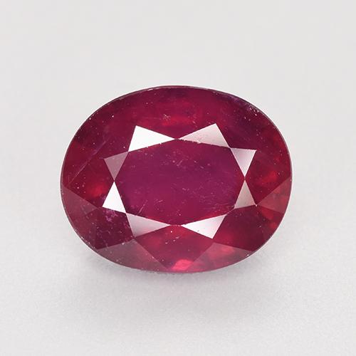 Rosado rojizo intenso Rubí Gema - 4.9ct Forma ovalada (ID: 526503)