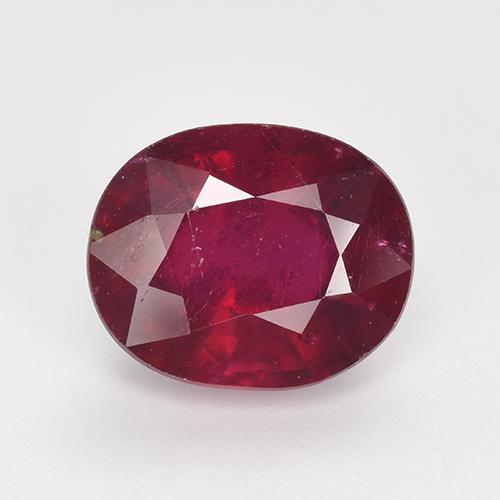 Rosado rojizo intenso Rubí Gema - 5.4ct Forma ovalada (ID: 526504)