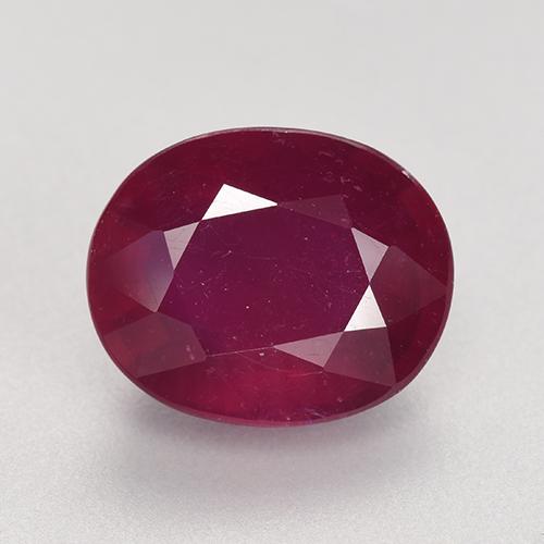Medium-Dark Red Рубин Камень - 5.6ct Фасетный Овал (ID: 526506)