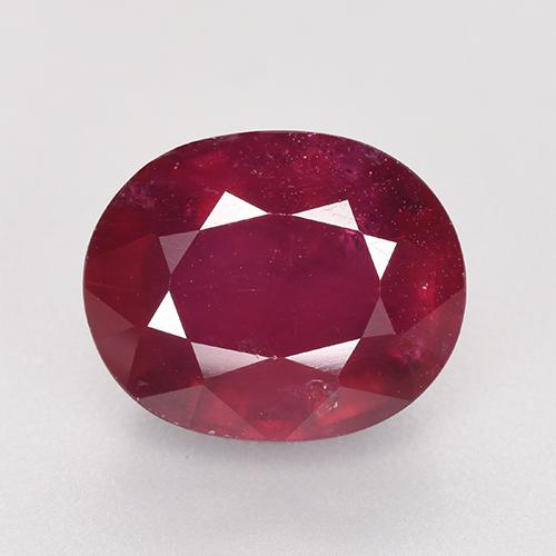 Pinkish Red Ruby Gem - 6.7ct Oval Facet (ID: 526510)