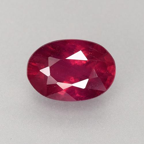 Deep Reddish Pink Ruby Gem - 0.8ct Oval Facet (ID: 526883)