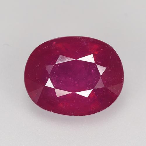 11.3 x 9.1mm Oval Facet Red Ruby from Madagascar, Weight of 5.6ct, Natural fracture filled Gemstone in VS-SI Clarity, 1pc Ruby - Color: Deep Reddish Pink, Mohs Hardness of 9 suitable for daily wear jewelry, Tuesday Gemstone, Photo A