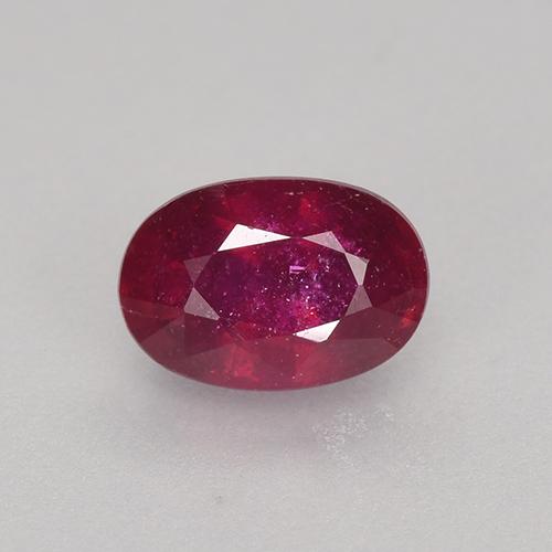 Pinkish Red Ruby Gem - 0.9ct Oval Facet (ID: 527164)