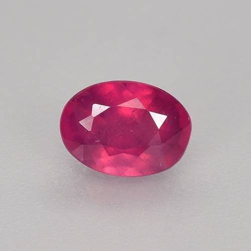 Light Red Ruby Gem - 0.8ct Oval Facet (ID: 527166)