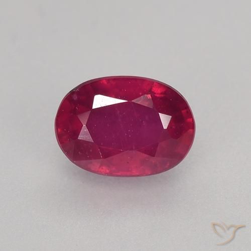 0.93 ct Red Ruby Gemstone, Ruby Gem in Oval Facet Shape for Sale.