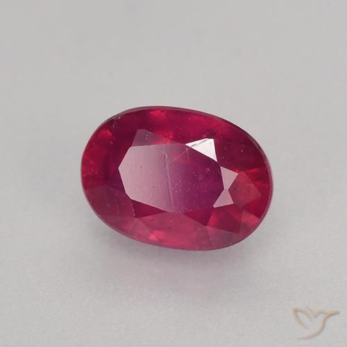 0.93 ct Red Ruby Stone, Natural Ruby in Oval Facet Shape for Sale