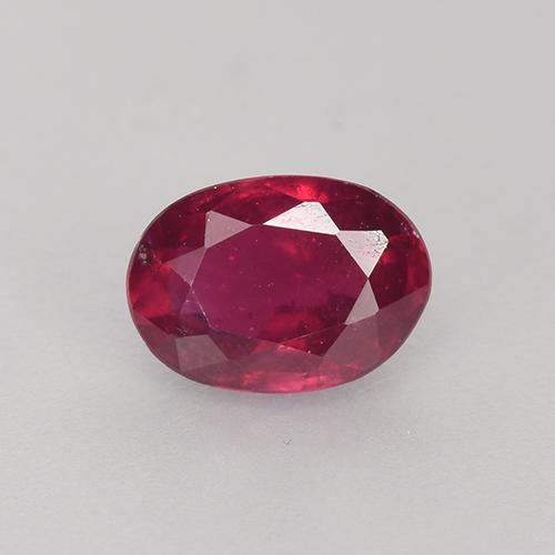 6 x 4.3mm Oval Facet Red Ruby from Madagascar, Weight of 0.78ct, Natural fracture filled Gemstone in VS-SI Clarity, 1pc Ruby - Color: Deep Reddish Pink, Mohs Hardness of 9 suitable for daily wear jewelry, Year of the Pig Gemstone, Photo A