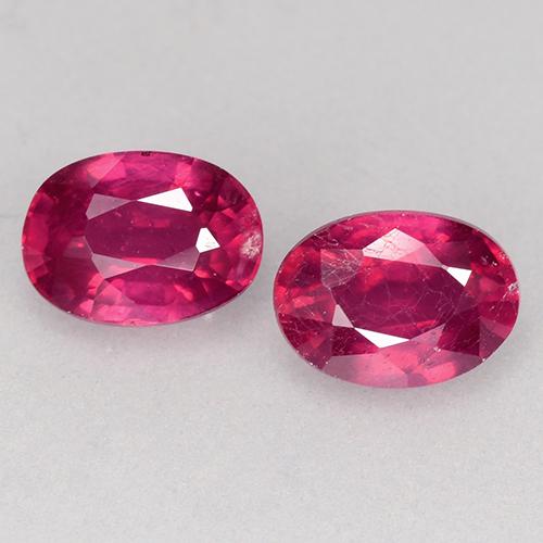 Light Red Ruby Gem - 0.7ct Oval Facet (ID: 527264)