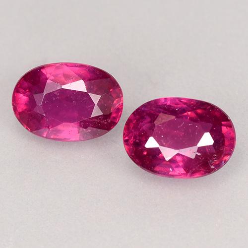 Raspberry Red Ruby Gem - 0.7ct Oval Facet (ID: 527265)