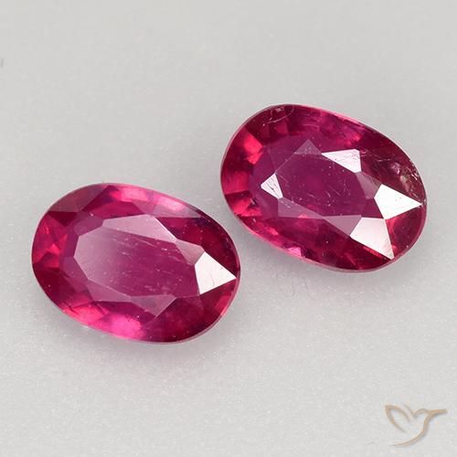 1.27 ctw Red Ruby Stones, Natural Ruby in Oval Facet Shape for Sale