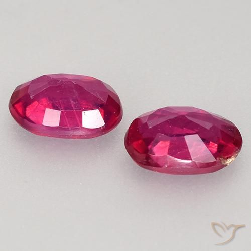 Ruby Gemstones in 6.1 x 4.2 mm Size for Sale, Ruby Stones in Pinkish Red Color