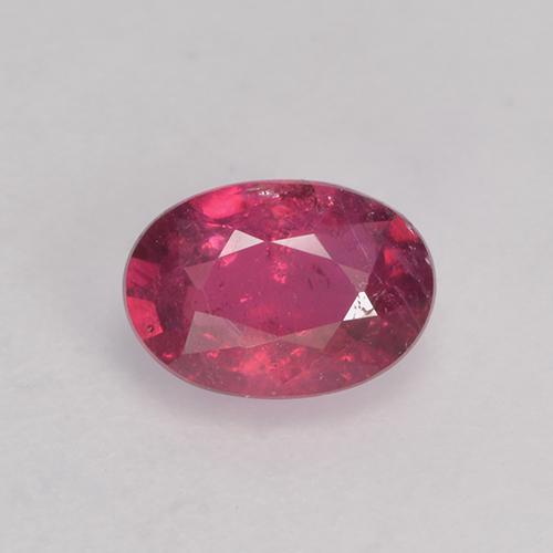 Light Red Ruby Gem - 0.7ct Oval Facet (ID: 527385)