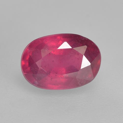 Light Red Ruby Gem - 0.8ct Oval Facet (ID: 527386)