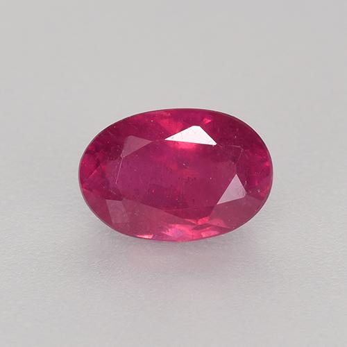 Pinkish Red Ruby Gem - 0.8ct Oval Facet (ID: 527554)