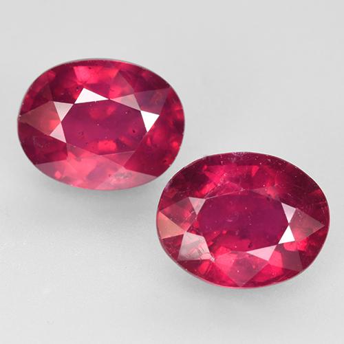 Розовато-красный Рубин Камень - 2.9ct Фасетный Овал (ID: 527882)