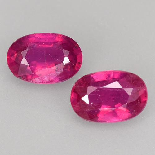 Light Red Ruby Gem - 0.7ct Oval Facet (ID: 528077)