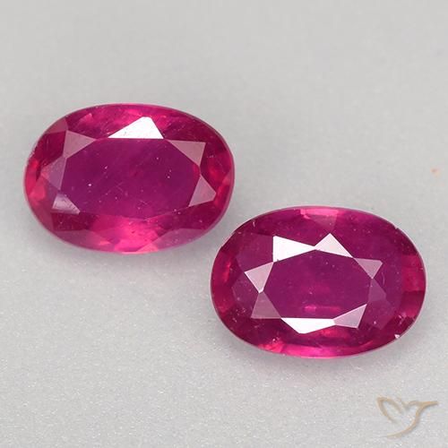 1.24ctw Natural Light Red Rubies, Oval, VS-SI