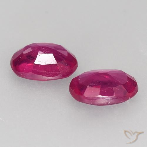 Ruby Gemstones in 5.8 x 4.2 mm Size for Sale, Ruby Stones in Light Red Color