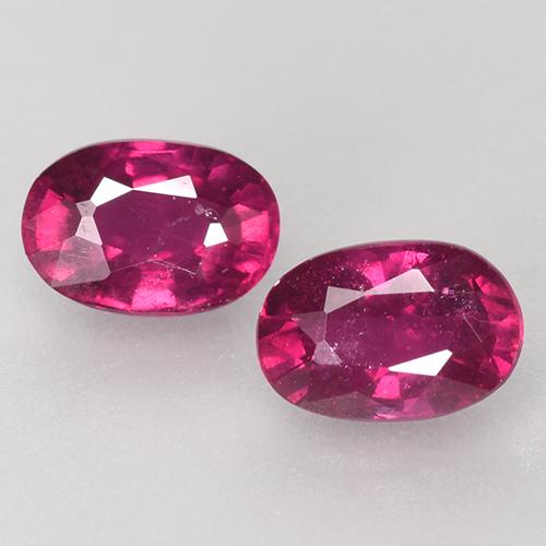 Purple-Red Ruby Gem - 0.7ct Oval Facet (ID: 528082)