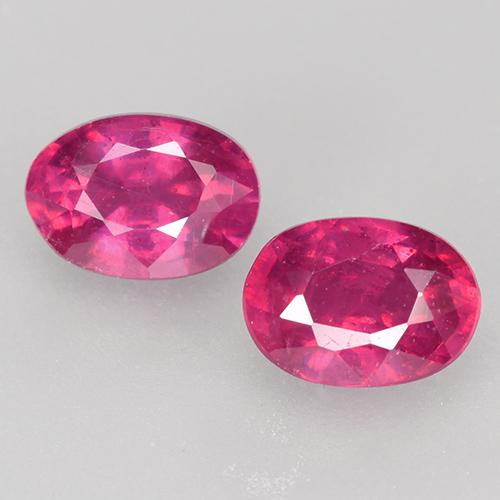 Light Red Ruby Gem - 0.8ct Oval Facet (ID: 528085)