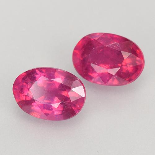 1.58 ctw Red Ruby Stones, Natural Ruby in Oval Facet Shape for Sale