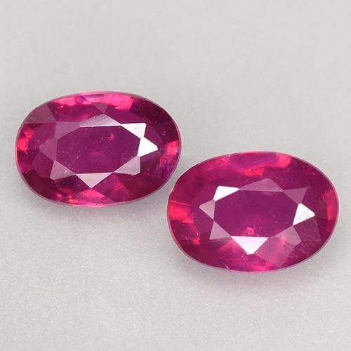 Purple-Red Ruby Gem - 0.7ct Oval Facet (ID: 528086)