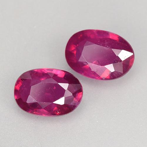 1.29 ctw Red Ruby Stones, Natural Ruby in Oval Facet Shape for Sale