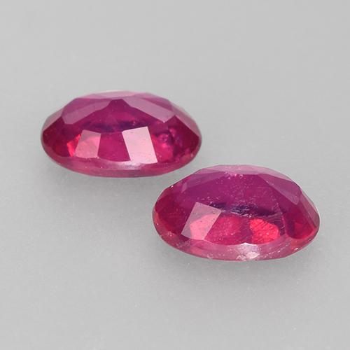 Ruby Gemstones in 6 x 4 mm (calibrated) Size for Sale, Ruby Stones in Purple-Red Color