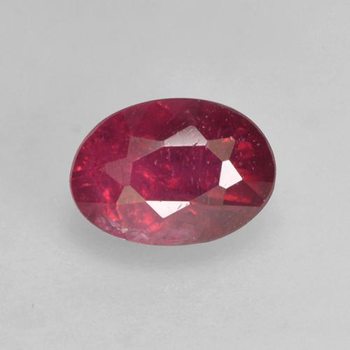 Deep Crimson Ruby Gem - 0.8ct Oval Facet (ID: 528275)