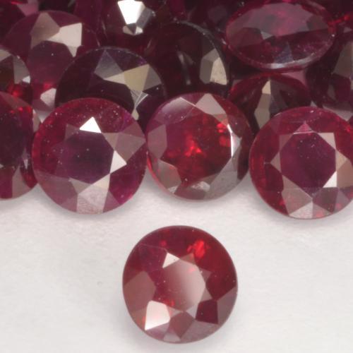 23.81 ctw Red Ruby Stones, Natural Ruby in Round Facet Shape for Sale