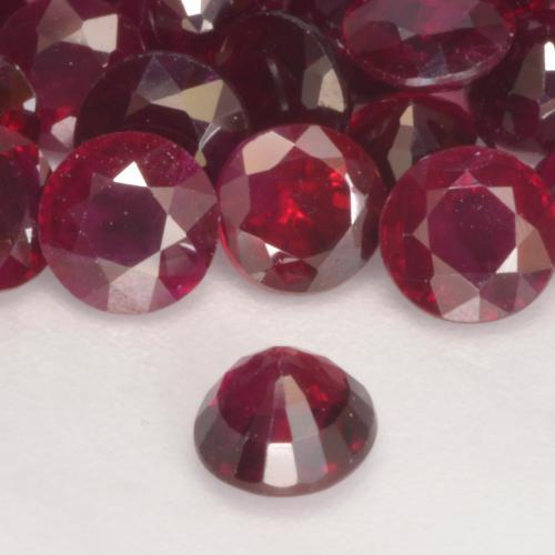 Ruby Gemstones in 4 mm (calibrated) Size for Sale, Ruby Stones in Deep Red Color
