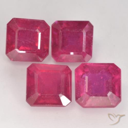 GF 9x7 MM Naturel Rubis Octogone Coupe 7.70 Carats Calibré Facettes Libre Gemmes Gf 