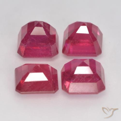 Ruby Gemstones in 5.7 x 5.7 mm Size for Sale, Ruby Stones in Light Red Color