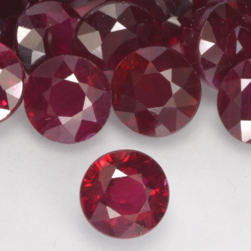 2.36 ctw Red Ruby Gemstones, Ruby Gems in Round Facet Shape for Sale.