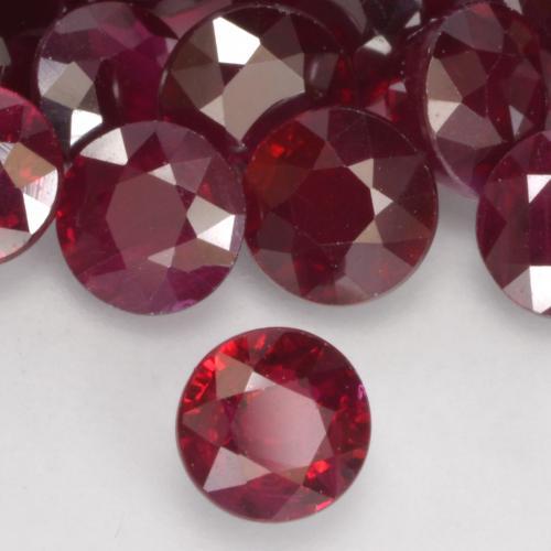 2.36 ctw Red Ruby Stones, Natural Ruby in Round Facet Shape for Sale